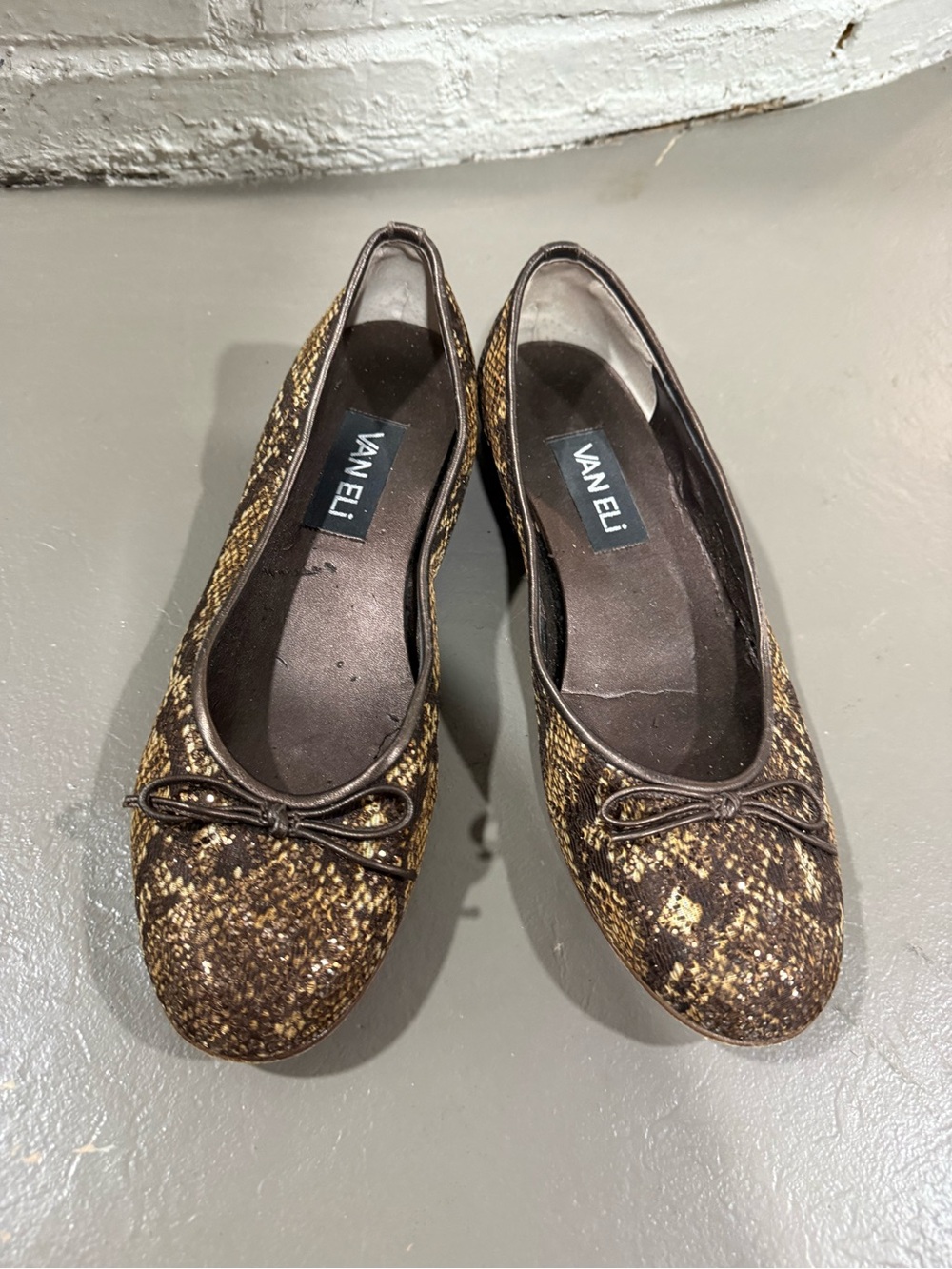 Vaneli Snake Patterned Ballet Flats